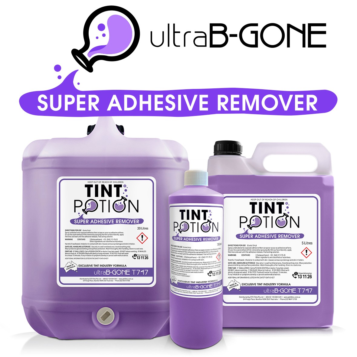 Tint Potion ultraB-GONE super adhesive remover product range